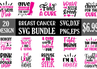Breast Cancer svg bundle t shirt template