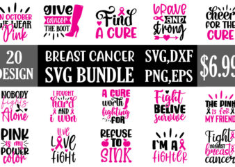 Breast Cancer svg bundle
