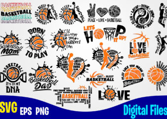 21 designs Basketball bundle, Sports svg, Basketball svg, Funny Basketball design svg eps, png files for cutting machines and print t shirt designs for sale t-shirt design png