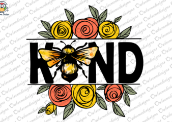 Bee Kind Colorful Flower T-shirt design