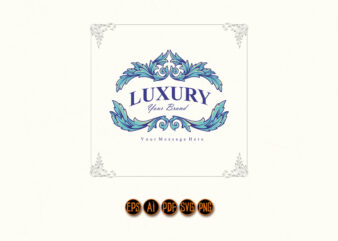 Luxury classic badge flourish ornaments t shirt vector graphic