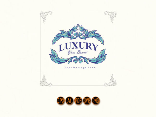 Luxury classic badge flourish ornaments t shirt vector graphic