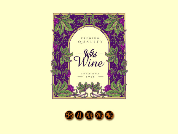 Vintage luxury wine floral labels t shirt vector art