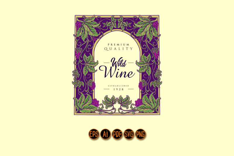 Vintage luxury wine floral labels