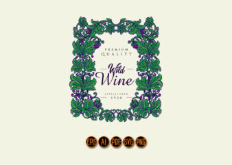 Classic luxury wine floral labels SVG