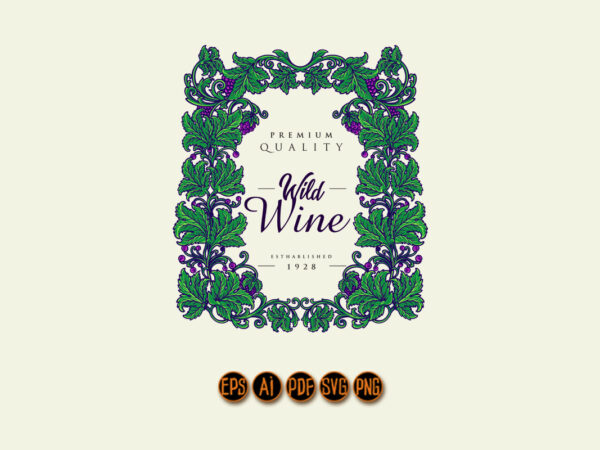 Classic luxury wine floral labels svg t shirt vector file
