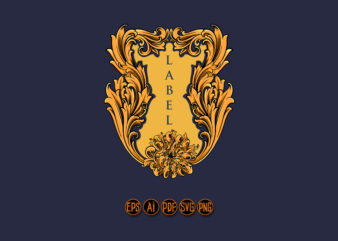 Luxury classic label badge ornate SVG