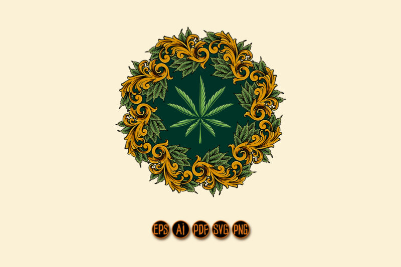 Classic luxury weed mandala ornament