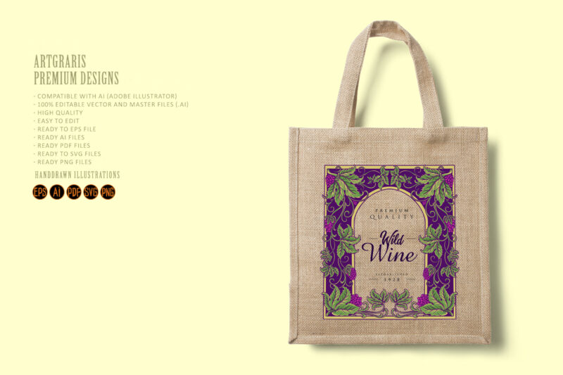 Vintage luxury wine floral labels