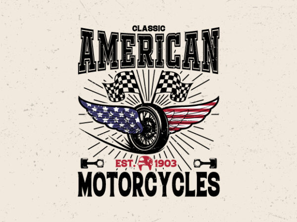 Classic american motorcycle t shirt vector file