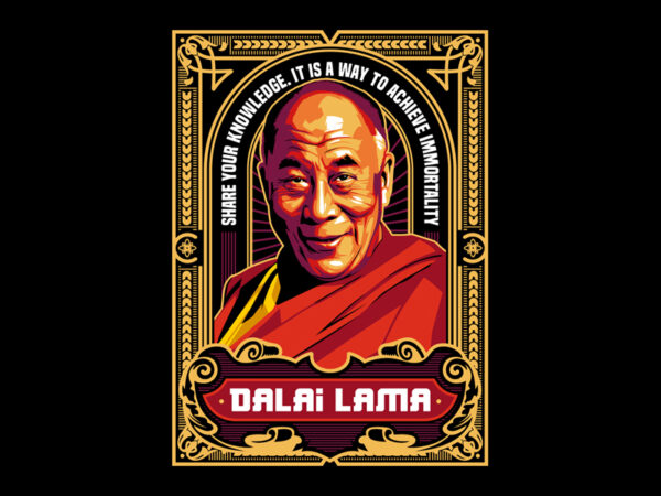 Dalai lama t shirt vector illustration