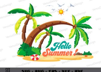 Hello Summer Hawaii SVG, Summer holidays Svg, Hawaii lover sublimation Design
