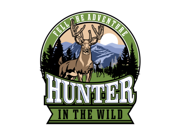 Deer hunter t shirt vector illustration