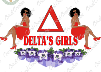 Black woman, Delta’s girl Diy Crafts, Beautiful Girl Svg Files For Cricut, Black Beauty Silhouette Files, Trending Cameo Htv Prints