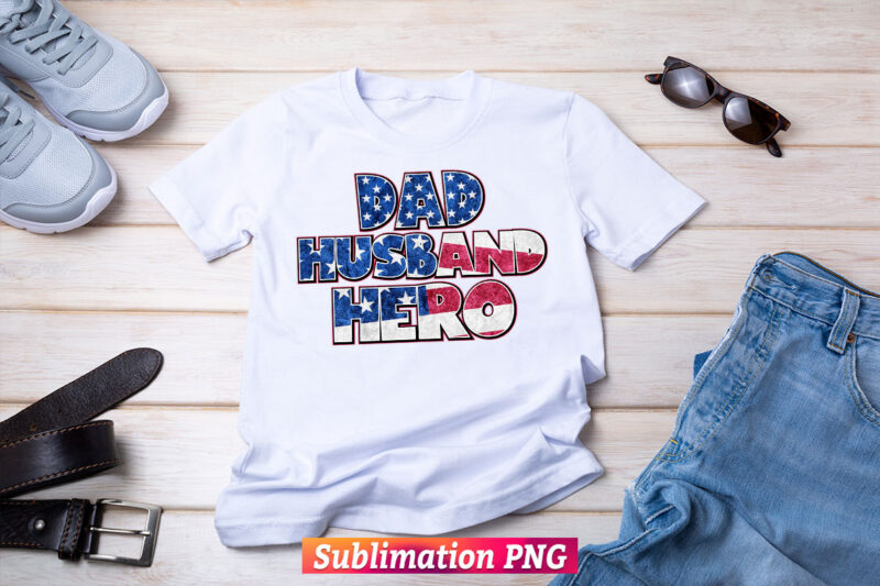 Dad Husband Hero Leopard USA Flag 4th of July Father’s Day T shirt Tumbler Design sublimation Png File