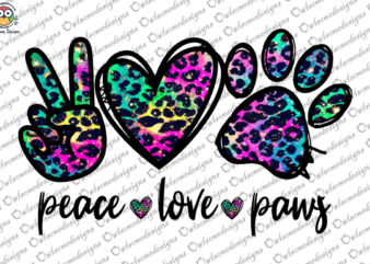 Peace Love paws T-shirt design