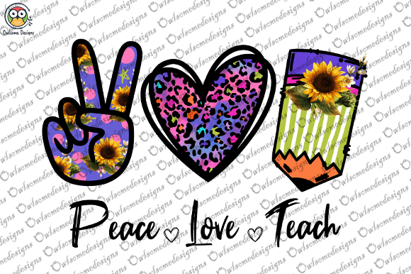 Peace love teach t-shirt design