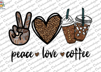 Peace Love coffee T-shirt design