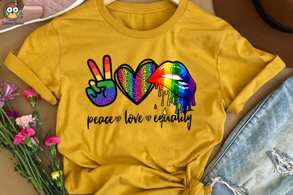 Peace Love equality T-shirt design