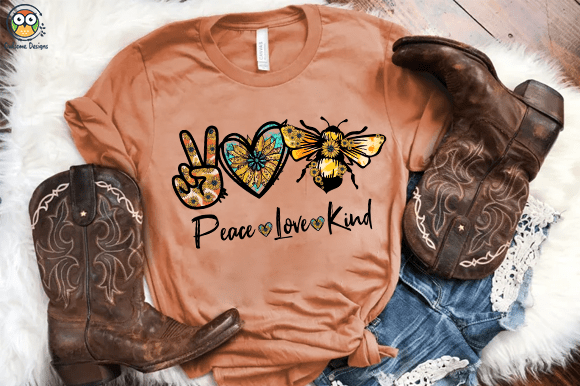 Peace Love kind T-shirt design