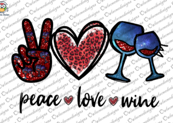 Peace Love Wine T-shirt design