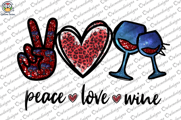 Peace love wine t-shirt design