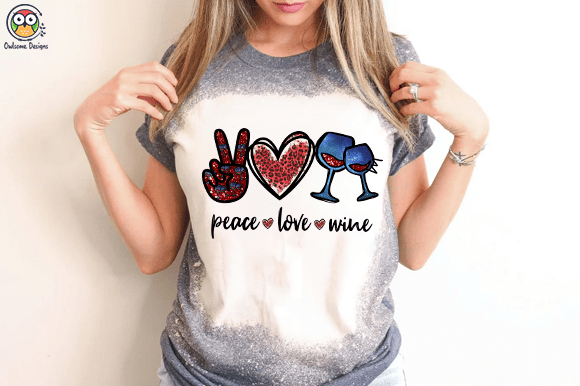 Peace Love Wine T-shirt design