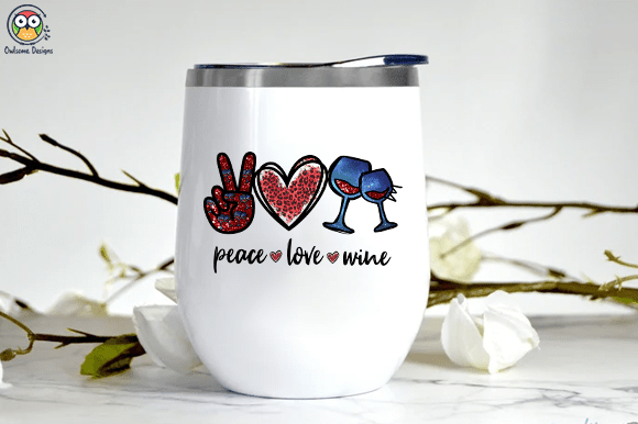 Peace Love Wine T-shirt design