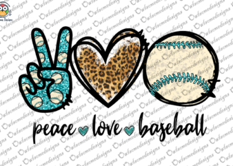 Peace Love baseball T-shirt design