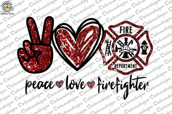 Peace love firefighter t-shirt design