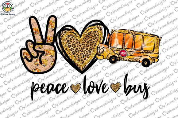 Peace love bus t-shirt design