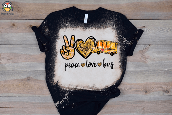 Peace Love bus T-shirt design