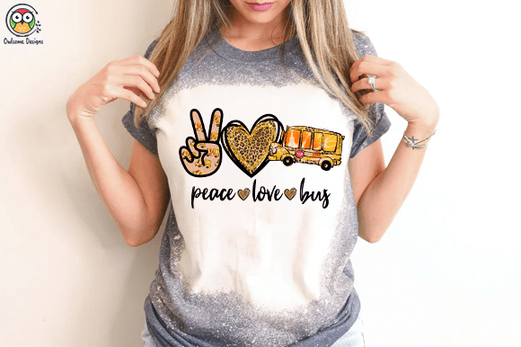 Peace Love bus T-shirt design