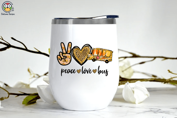 Peace Love bus T-shirt design