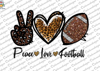 Peace Love football T-shirt design