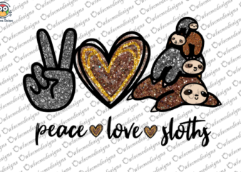 Peace Love sloths T-shirt design