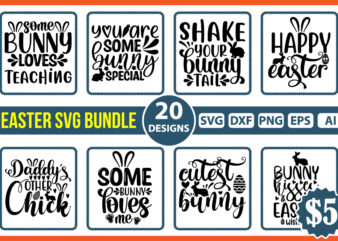 Easter Day SVG Bundle, Easter svg t shirt Design, Easter vector clipart, Easter svg t shirt designs for sale