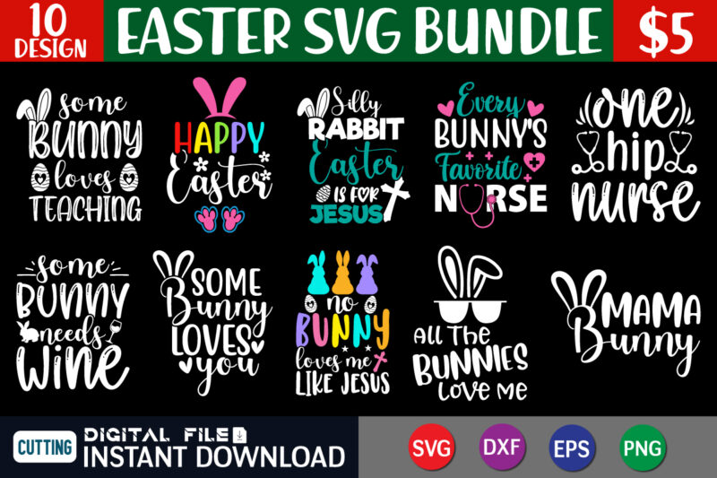 Easter svg bundle t shirt vector graphic, Cutest Bunny Shirt, Easter shirt print template, Easter svg t shirt Design, Easter vector clipart, Easter svg t shirt designs for sale