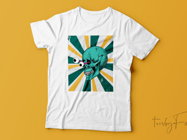 Eye popped skull t shirt design