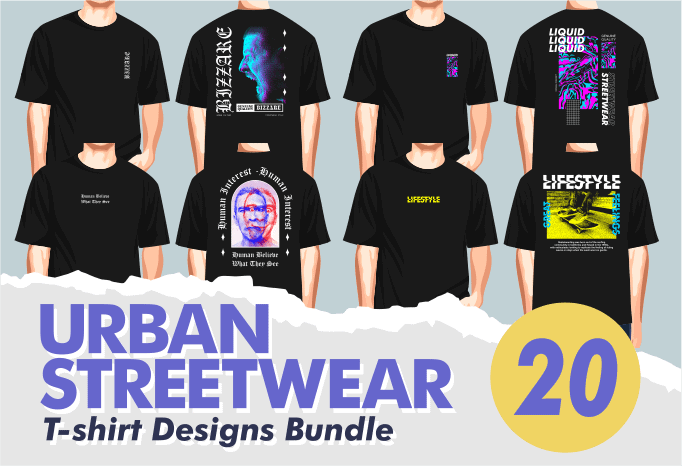 Urban streetwear t-shirt designs bundle, creative quotes t shirt ...