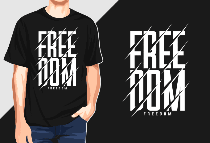 Freedom Typography Graphic T-shirts