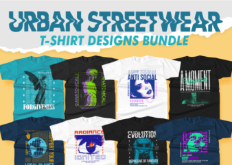 Best urban streetwear typography t-shirt designs bundles, t-shirt design eps svg png ai pdf