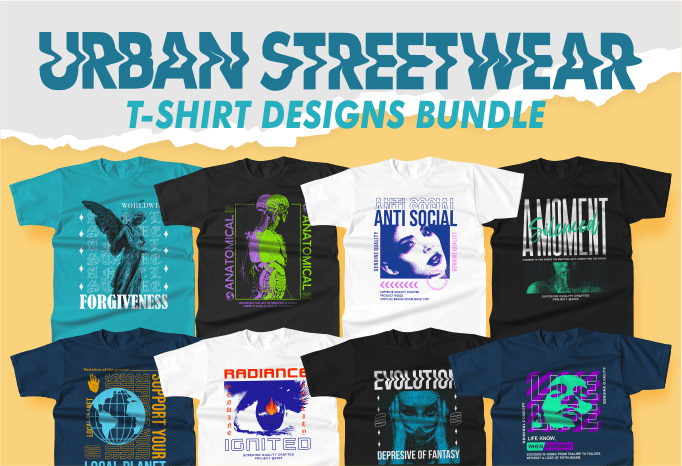 Best Urban Streetwear Typography T-shirt Designs Bundles, t-shirt ...
