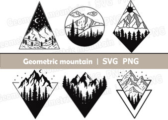 Geometric mountain svg bundle mountain svg camping svg nature svg adventure svg land