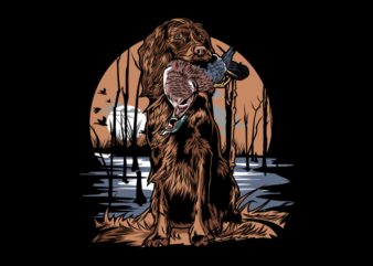 HUNTING DOG IN SWAMP graphic t shirt