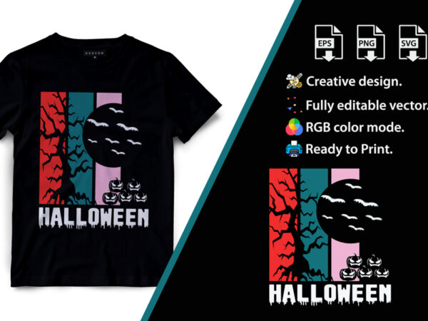 Halloween, Halloween T-Shirt Design. Halloween Vector Graphic. Halloween T-Shirt illustration. Horns head devil t-shirt design. Beautiful and eye catching halloween vector