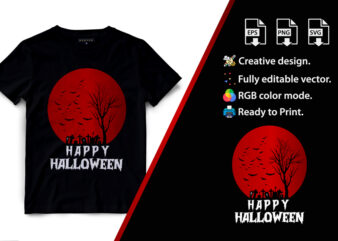 Happy Halloween,Halloween T-Shirt Design. Halloween Vector Graphic. Halloween T-Shirt illustration. Horns head devil t-shirt design. Beautiful and eye catching halloween vector