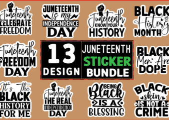 Juneteenth stickers Design Bundle 13 design