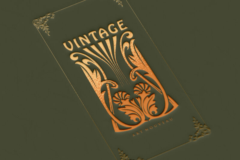 Vintage label elegant floral elements SVG