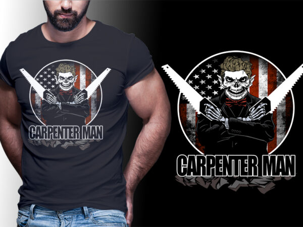 Carpenter man american flag #man010 editable tshirt design